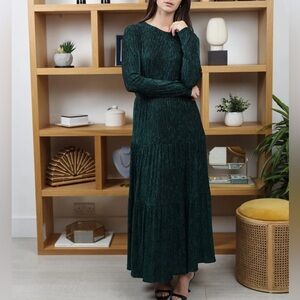 House of Lancry Green Serena Long Maxi Dress Small Modest Holiday Party